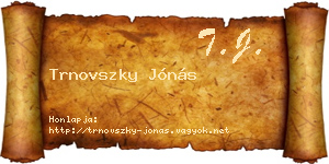 Trnovszky Jónás névjegykártya